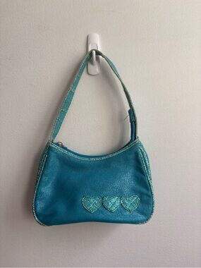 Teal Heart Accent Shoulder Bag - Feminine Sparkle